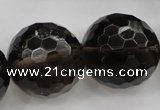 CSQ248 15.5 inches 25mm faceted round grade AA natural smoky quartz beads