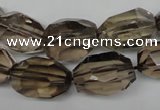 CSQ266 15.5 inches 13*18mm faceted nuggets smoky quartz beads