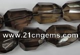 CSQ267 15.5 inches 15*20mm faceted nuggets smoky quartz beads