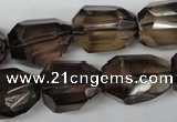CSQ267 15.5 inches 15*20mm faceted nuggets smoky quartz beads