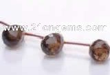 CSQ32 Top drilled 8*12mm faceted teardrop natural smoky quartz beads