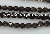 CSQ351 15.5 inches 6mm faceted nuggets smoky quartz beads