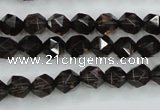 CSQ352 15.5 inches 8mm faceted nuggets smoky quartz beads