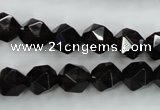 CSQ353 15.5 inches 10mm faceted nuggets smoky quartz beads