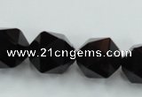 CSQ356 15.5 inches 16mm faceted nuggets smoky quartz beads