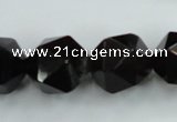 CSQ357 15.5 inches 18mm faceted nuggets smoky quartz beads