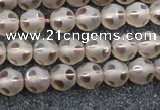 CSQ501 15.5 inches 6mm faceted round matte smoky quartz beads