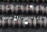 CSQ514 15.5 inches 12mm faceted round matte smoky quartz beads