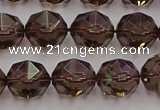 CSQ528 15.5 inches 10mm faceted nuggets smoky quartz gemstone beads