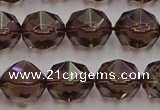 CSQ529 15.5 inches 12mm faceted nuggets smoky quartz gemstone beads