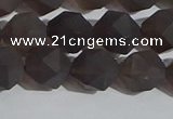 CSQ533 15.5 inches 10mm faceted nuggets matte smoky quartz beads