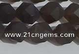 CSQ534 15.5 inches 12mm faceted nuggets matte smoky quartz beads