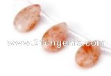 CSS06 10*15mm flat teardrop natural indian sunstone beads