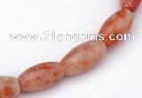 CSS08 5*12mm rice shape natural indian sunstone beads wholesale