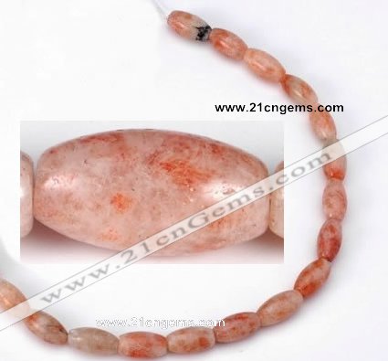 CSS09 8*15mm rice shape natural indian sunstone beads wholesale