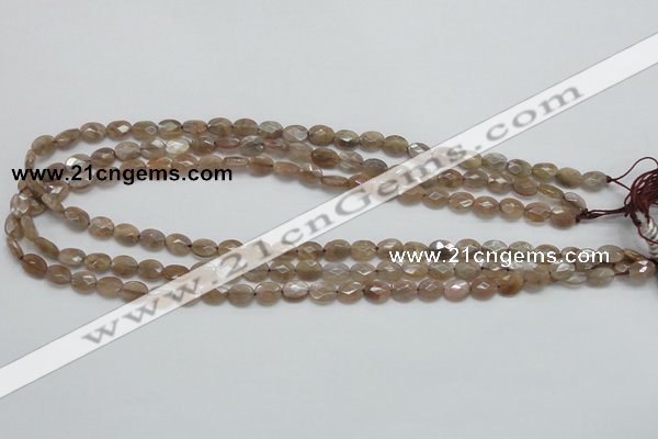 CSS105 15.5 inches 6*8mm faceted oval natural sunstone beads wholesale