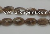 CSS106 15.5 inches 8*12mm faceted oval natural sunstone beads wholesale