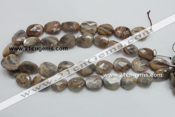 CSS111 15.5 inches faceted freeform natural sunstone beads wholesale