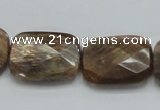 CSS114 15.5 inches 18*25mm faceted rectangle natural sunstone beads