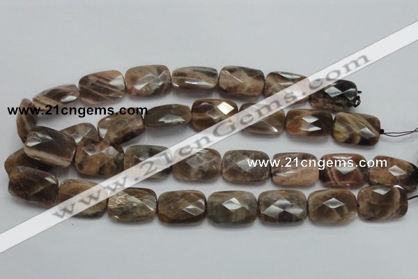 CSS114 15.5 inches 18*25mm faceted rectangle natural sunstone beads