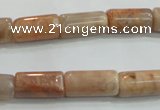 CSS252 15.5 inches 8*15mm column natural sunstone beads