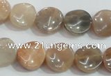 CSS255 15.5 inches 14mm twisted coin natural sunstone beads