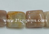 CSS259 15.5 inches 20*20mm square natural sunstone beads