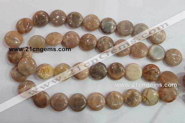 CSS260 15.5 inches 20mm flat round natural sunstone beads