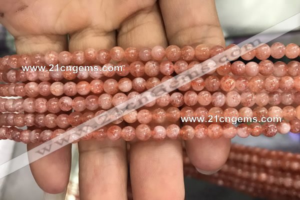 CSS300 15.5 inches 4mm round golden sunstone gemstone beads