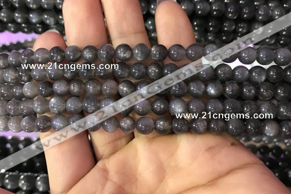 CSS315 15.5 inches 6mm round black sunstone gemstone beads