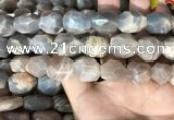 CSS406 15.5 inches 12*16mm - 15*20mm faceted nuggets sunstone beads