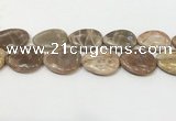 CSS413 15.5 inches 30*40mm flat teardrop sunstone beads wholesale