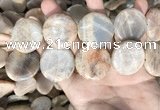 CSS422 15.5 inches 30mm flat round sunstone beads wholesale