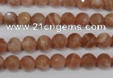 CSS502 15.5 inches 7mm faceted round natural golden sunstone beads