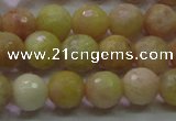 CSS612 15.5 inches 8mm faceted round yellow sunstone gemstone beads