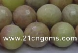 CSS616 15.5 inches 16mm faceted round yellow sunstone gemstone beads