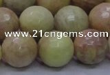 CSS617 15.5 inches 18mm faceted round yellow sunstone gemstone beads