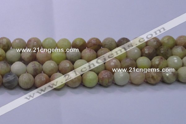 CSS618 15.5 inches 20mm faceted round yellow sunstone gemstone beads