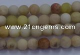 CSS620 15.5 inches 4mm round matte yellow sunstone gemstone beads