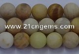 CSS622 15.5 inches 8mm round matte yellow sunstone gemstone beads