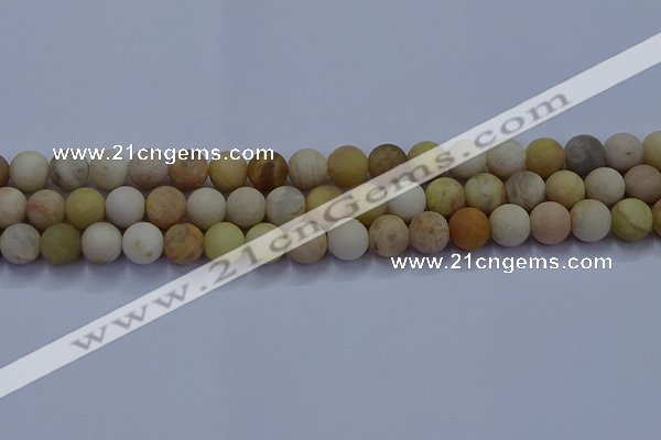 CSS623 15.5 inches 10mm round matte yellow sunstone gemstone beads