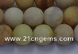 CSS624 15.5 inches 12mm round matte yellow sunstone gemstone beads