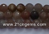 CSS641 15.5 inches 6mm faceted round sunstone gemstone beads