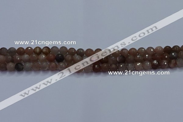 CSS641 15.5 inches 6mm faceted round sunstone gemstone beads