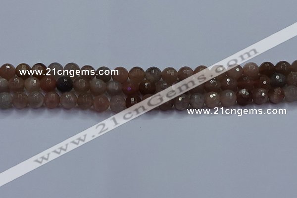 CSS642 15.5 inches 8mm faceted round sunstone gemstone beads