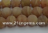 CSS652 15.5 inches 8mm round matte sunstone beads wholesale