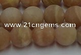 CSS654 15.5 inches 12mm round matte sunstone beads wholesale