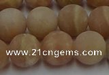 CSS655 15.5 inches 14mm round matte sunstone beads wholesale