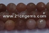 CSS672 15.5 inches 8mm faceted round sunstone gemstone beads