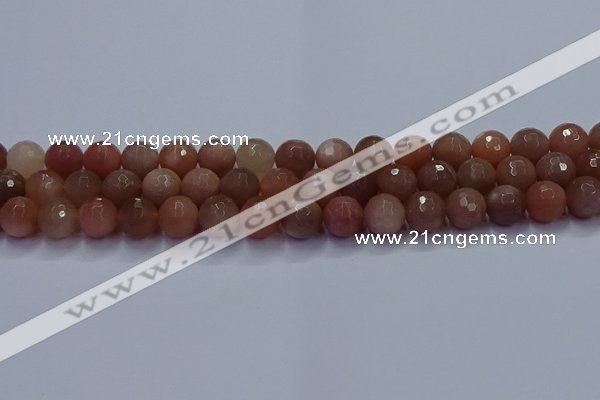 CSS673 15.5 inches 10mm faceted round sunstone gemstone beads